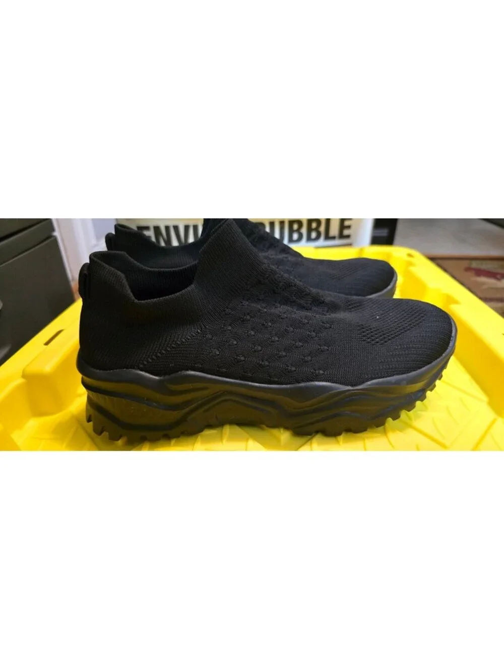 2 Pair of Unisex New Black and White Slip-On Athletic Shoes